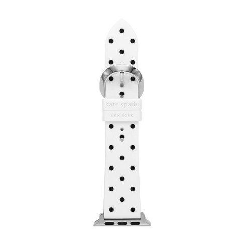 Kate Spade New York Apple Watch 38/40mm Silicone Band - White And Black  Polka Dot : Target