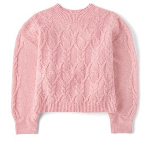 The Children's Place Girls Long Sleeve Cable Knit Cropped Chunky Sweater - 1 of 2