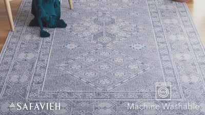 Tucson Grey and Ivory Washable Synthetic Area Rug