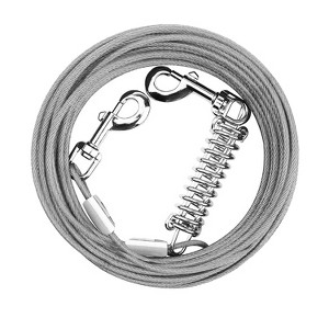 iMountek Dog Tie Out Cable Long Dog Leash Chew Proof with Durable Spring 360° Rotatable Clips PVC Case for Outside Yard Caming - 1 of 4