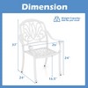 Costway 4 PCS Patio Cast Aluminum Dining Chairs Armrests Outdoor Stackable Brown/White - 3 of 4