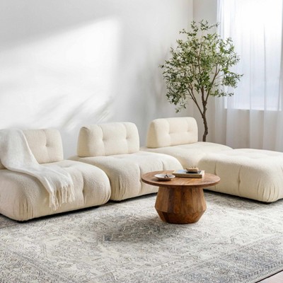 Hauteloom Rectangle Area Rug  Light Gray