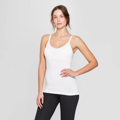 White Cami Tank with Shelf Bra - Elements Unleashed