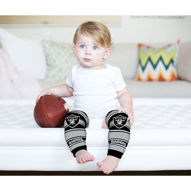 Baby Fanatic Officially Licensed Toddler & Baby Unisex Crawler Leg Warmers - NFL Las Vegas Raiders, 5 of 7