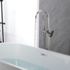 Cobbe Single Handle Freestanding Floor Standing Bathtub Filler Faucet Bathtub Filler with Swivel Spout and Handheld Shower Brushed Nickel - 3 of 4