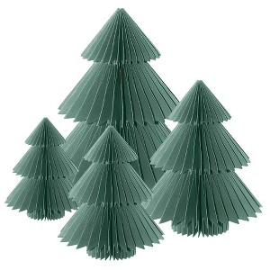 Briarwood Lane Multipack S-M-L-Xl Teal Tree Magnetic Honeycomb Paper Decor (4-pack) 8x8 Bundle Party Centerpiece Decoration - 1 of 4