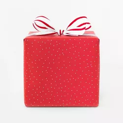 30 sq ft White Tiny Scatter Dot on Red Gift Wrap - Sugar Paper™ + Target