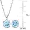 EVERLY JEWELRY | Sterling Silver 4 3/5 CT TGW Blue Topaz-Sky Solitaire Stud Earring and Pendant with chain Set - 2 of 4