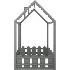 Wooden House Canopy Bed Frames with Guardrail Easy Assembly Wooden Slat Mattress House Platform Bed Floor Bed Frames for Boys Girls Bedroom Brown - 4 of 4