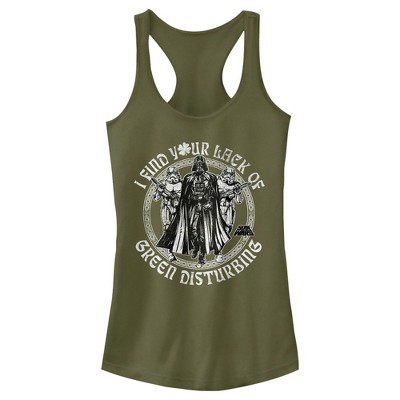 Juniors Womens Star Wars St. Patrick's Day I Find Your Lack of Green Disturbing Racerback Tank Top