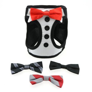 Doggie Design American River Ultra Choke Free Dog Harness - Tuxedo with 4 Interchangeable Bows - 1 of 3