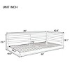 Twin Size Acacia Wood Garden Porch Swing Bed,Wooden Outdoor Patio Hammock Swing Chair with Ropes,2 Seater Hanging Garden Patio Chair-Coolbibila - 4 of 4