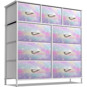 Sorbus Dresser with 9 Drawers - Furniture Storage Chest Tower Unit for Bedroom, Closet, etc - Steel Frame, Wood Top, Fabric Bins - 1 of 4