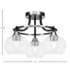Toltec Lighting Paramount 3 - Light Flush Mount in  Matte Black/Brushed Nickel with 7" Clear Bubble Shade - 2 of 2