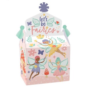 Big Dot of Happiness Let's Be Fairies - Treat Box Party Favors - Fairy Garden Birthday Party Goodie Gable Boxes - Set of 12 - 1 of 4
