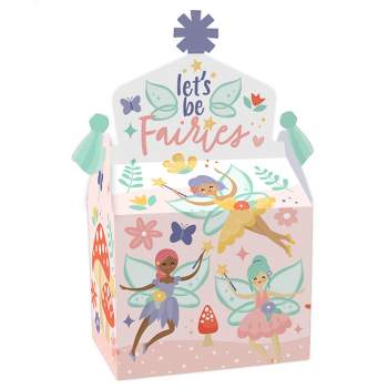Big Dot of Happiness Let's Be Fairies - Treat Box Party Favors - Fairy Garden Birthday Party Goodie Gable Boxes - Set of 12
