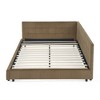 Kumasinova Velvet Platform Bed Frame Queen Size with Tufted Backrest,Queen Bed Frame with Armrests,No Box Spring Needed Bed Frames for Kids&Teens - 2 of 4