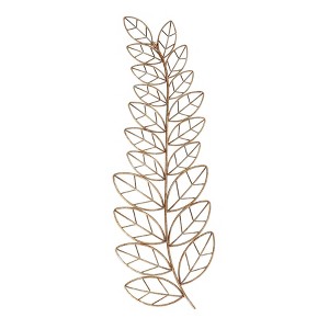 Brewster Eber Leaves Metal Wall Art: Iron Fern Sculpture, Copper Patina Finish, 33" Wide - 1 of 4