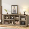 Storage Organizer Bookshelf, Farmhouse Horizontal Bookcase, 62 Inch Wood Storage Bookcase for Entryway, Long Low Bookshelves for Living Room - 2 of 4