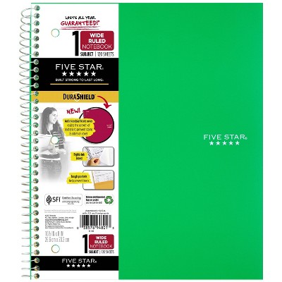 Photo 1 of [3 Pack] Spiral Notebook 1 Subject Wide Ruled Anti-Microbial Green - Five Star