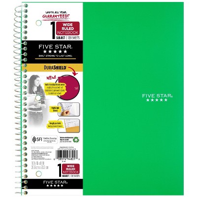 Photo 1 of ****3 PACK MISC COLORS*** Spiral Notebook 1 Subject Wide Ruled Anti-Microbial - Five Star