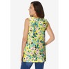 Woman Within Plus Size Perfect Printed Sleeveless Shirred V-Neck Tunic - 3 of 4