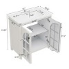 31" Farmhouse Bathroom Vanity with Ceramic Sink,Rustic Antique Storage Cabinet with Adjustable Shelf for Small  Space-Baofuwish - 4 of 4