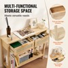 VEVOR Rattan Console Table with 2 Storage Drawers, Rattan Entryway Table with Natural Rattan Sliding Door, Console Sofa Table, Natural - 4 of 4