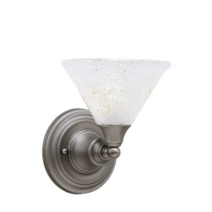 Toltec Lighting Any 1 - Light Sconce in  Brushed Nickel with 7" Gold Ice Shade - 1 of 1