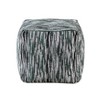 Kumasinova 16"H Square Pouf Jacquard Upholstery Ottoman for Living Room,Footrest Stool Non-Slip Bean Bag Chair,300lbs Max,Green Abstract Stripes - 3 of 4
