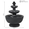 Sunnydaze 34"H Electric Polyresin 3-Tier Budding Fruition Outdoor Water Fountain - 3 of 4