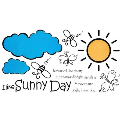 Slickblue Forever Sunny Wall Decals Stickers 13x23.5 inch – Bright Vinyl Art for Living Room & Bedroom Decor