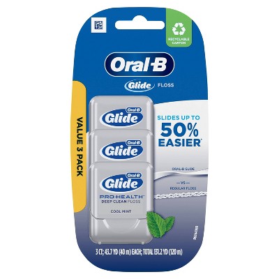 Oral-B Glide Pro-Health Deep Clean Dental Floss, Cool Mint - 3pk