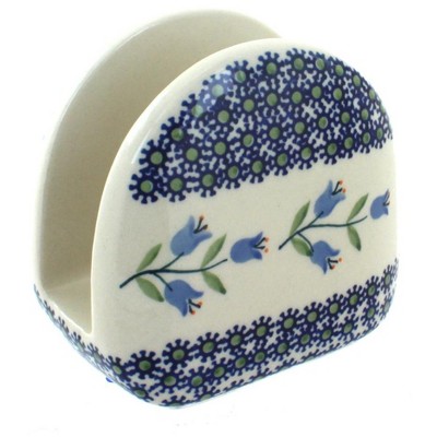 Blue Rose Polish Pottery Tulip Napkin Holder