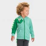 Toddler Boys' Dinosaur Printed French Terry Zip-Up Hoodie Sweatshirt - Cat & Jack™ Aqua Green