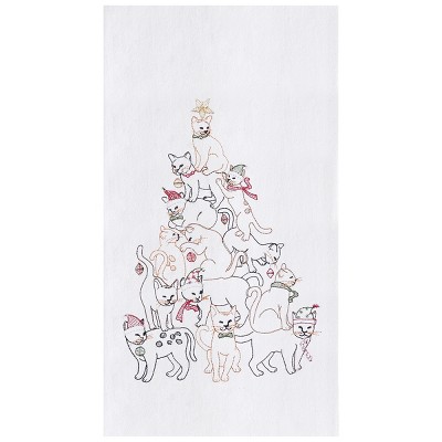 C&F Home Cat Christmas Tree Flour Sack Kitchen Towel