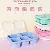 LunaLulinlk Reusable Wheat Lunch Box with 5 Compartments, 4 Pack Snack Box with Clear Lid - 4 of 4