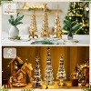 3 Pack Glass Lighted Christmas Tree Tabletop Glitter Christmas Centerpieces Decoration. - 3 of 4