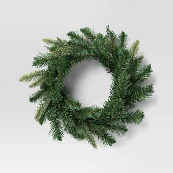 20" Mixed Greenery Artificial Christmas Wreath Green - Wondershop™