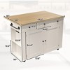 47.2" Rolling Kitchen Island with Drop Leaf Countertop, Charging Station & Ample Storage - 2 of 4