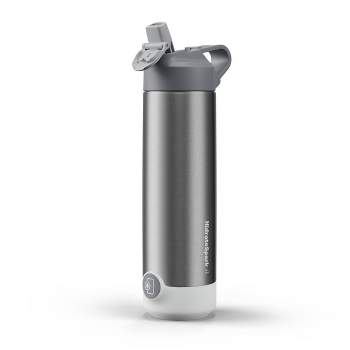 HidrateSpark 20oz Vacuum Insulated Stainless Steel Smart Water Bottle with Straw Lid - Brushed Stainless