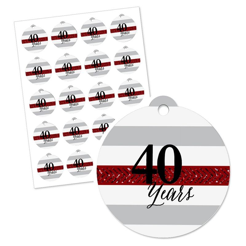 Big Dot of Happiness We Still Do - 40th Wedding Anniversary - Party Favor Gift Tags (Set of 20), 2 of 5