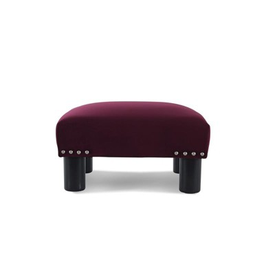 Jules Square Accent Footstool Ottoman Burgundy - Jennifer Taylor Home