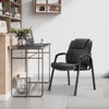 JIONJOY Office Guest Chair Leather Executive No Wheels Waiting Room Chairs | Black - 2 of 3