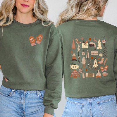Simply Sage Market Women's Graphic Sweatshirt Boho Neutral Christmas Front and Back