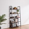 VEVOR Metal Bookshelf, 5-Tier Industrial Bookcase, Tall Wide Rustic Vintage Storage Bookshelf with Open Shelves, Freestanding Display Shelving Brown - 2 of 4