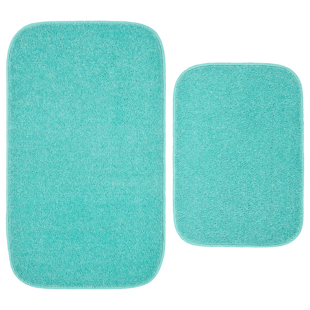 Photos - Bath Mat Garland Rug Gramercy 2pc Washable Bathroom Rug Set Sea Foam: Non-Skid, Mac