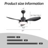 47 Inch Ceiling Fans with Lights and Remote 6-Speeds Noiseless Reversible DC Motor, 3CCT, ABS Blades Ceiling Fan for Outdoor Indoor Farmhouse Patio - 4 of 4