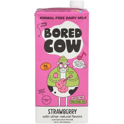 Bord Cow Animal-Free Dairy Milk Strawberry - Case of 12 - 32 fl oz