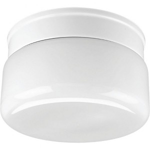 Progress Lighting Airpro 2-Light Flush Mount Ceiling Fixture, White, Glass Shade - 1 of 2